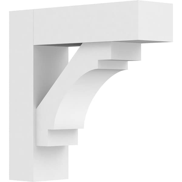 Ekena Millwork Standard Merced Architectural Grade PVC Bracket with Block Ends, 3"W x 12"D x 12"H BKTP03X12X12MRC05 - main